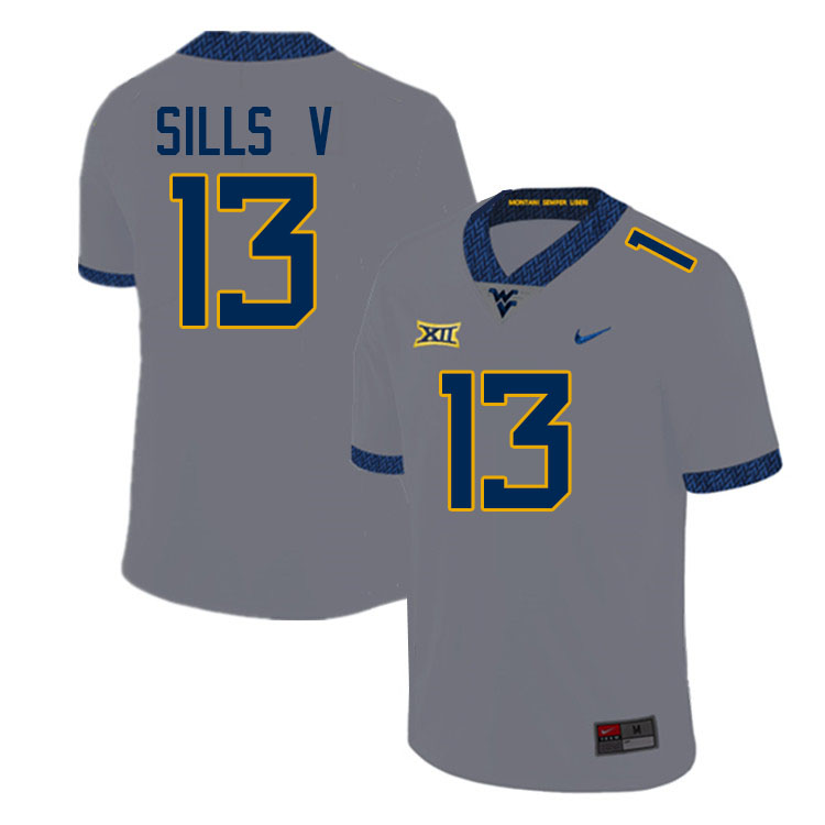 David Sills V WVU Jersey,West Virginia Mountaineers #13 David Sills V Jersey Youth College-Grey